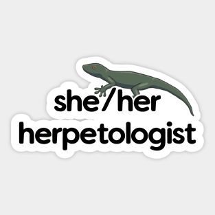 She/Her Herpetologist - Gecko Design Sticker